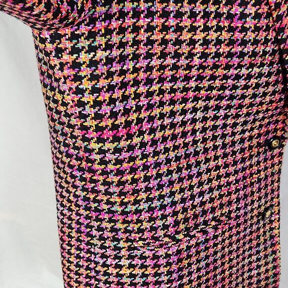 Patchington Size 16 Multi Color Houndstooth Suit Blazer 2 Button Jacket - Picture 6 of 12